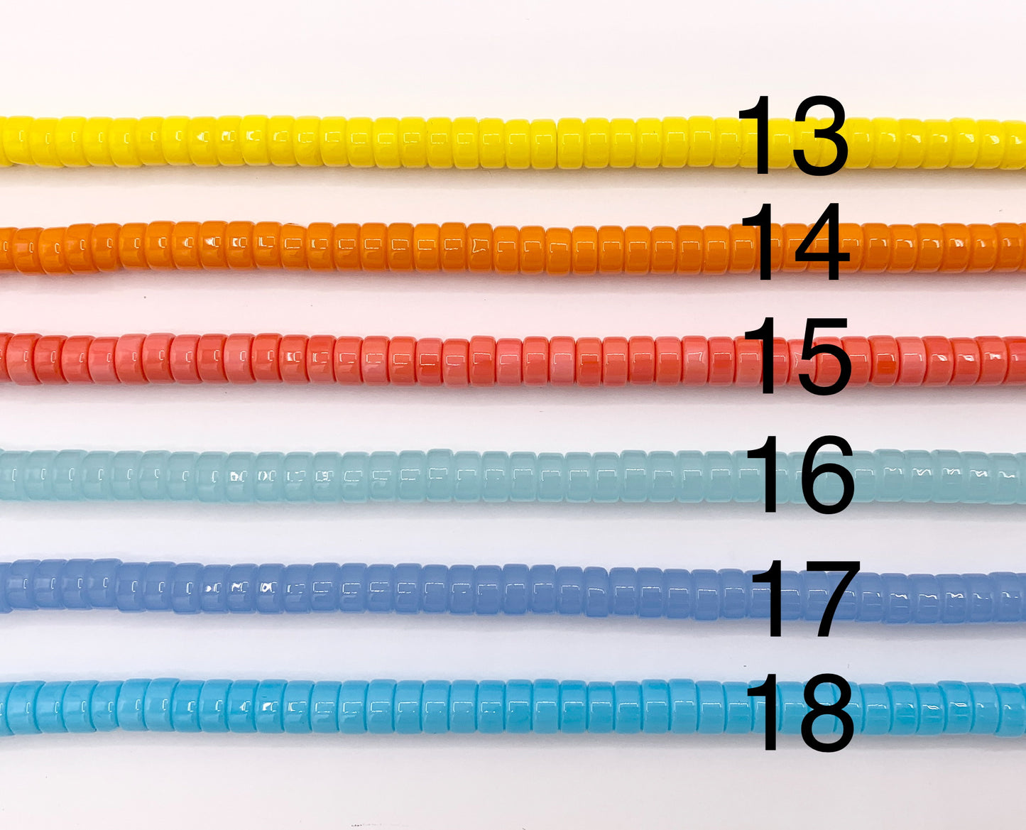 3x6mm Heishi Shiny Colorful Glass Beads For Jewelry Making Around 14-15" Price 1 Strand