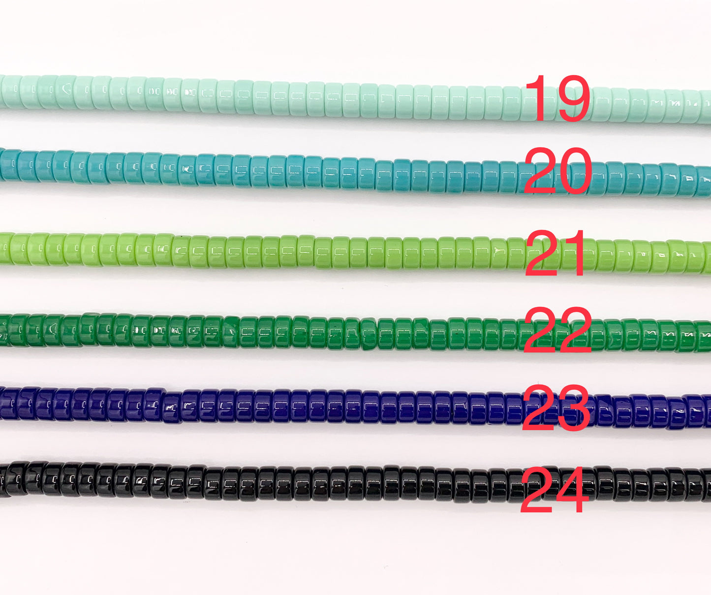 3x6mm Heishi Shiny Colorful Glass Beads For Jewelry Making Around 14-15" Price 1 Strand