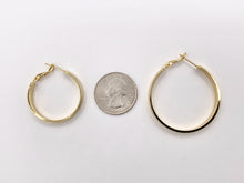 Load image into Gallery viewer, 2 Sizes Simple Plain Hoop Earrings Real 18K Gold/Platinum Plated Over Copper 3 PAIRS
