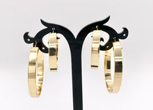 Load image into Gallery viewer, 2 Sizes Simple Plain Hoop Earrings Real 18K Gold/Platinum Plated Over Copper 3 PAIRS
