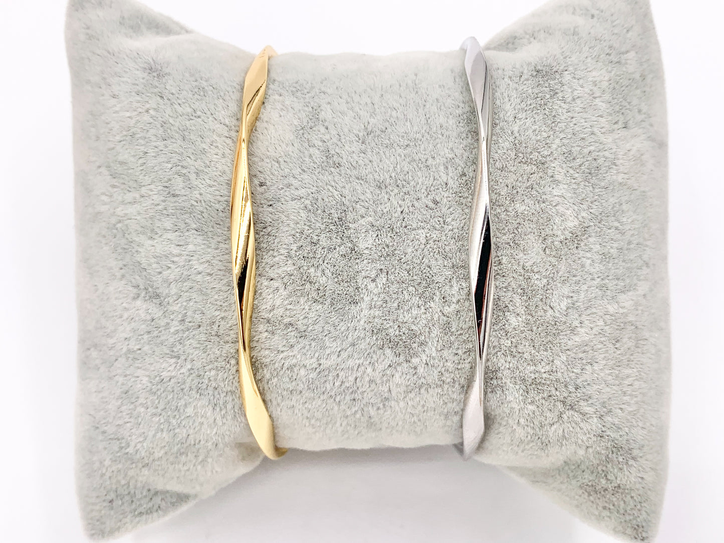Thin Minimalist Twisted Bracelet Cuffs in Real Gold/Platinum 18K Plated Copper 4PCS