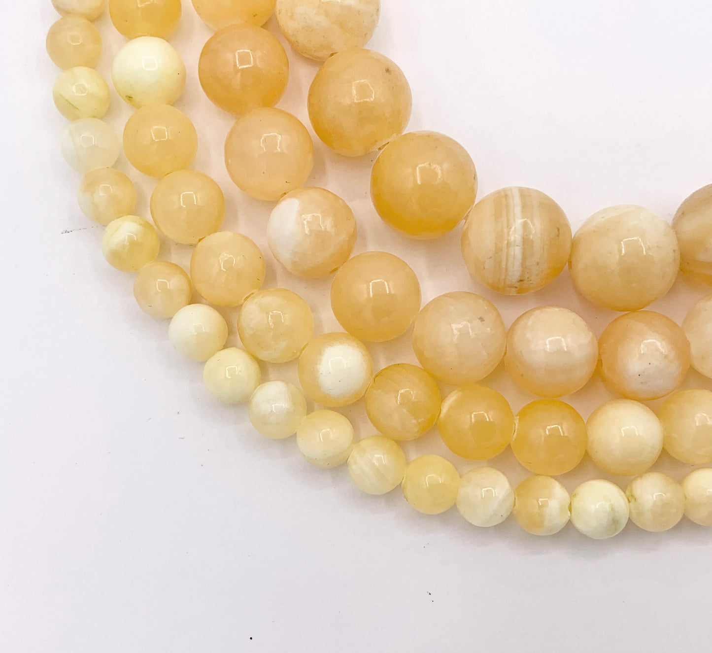 Natural Yellow Jade Round Smooth Shiny Natural Stone Beads 6mm 8mm 10mm 12mm Around 15"
