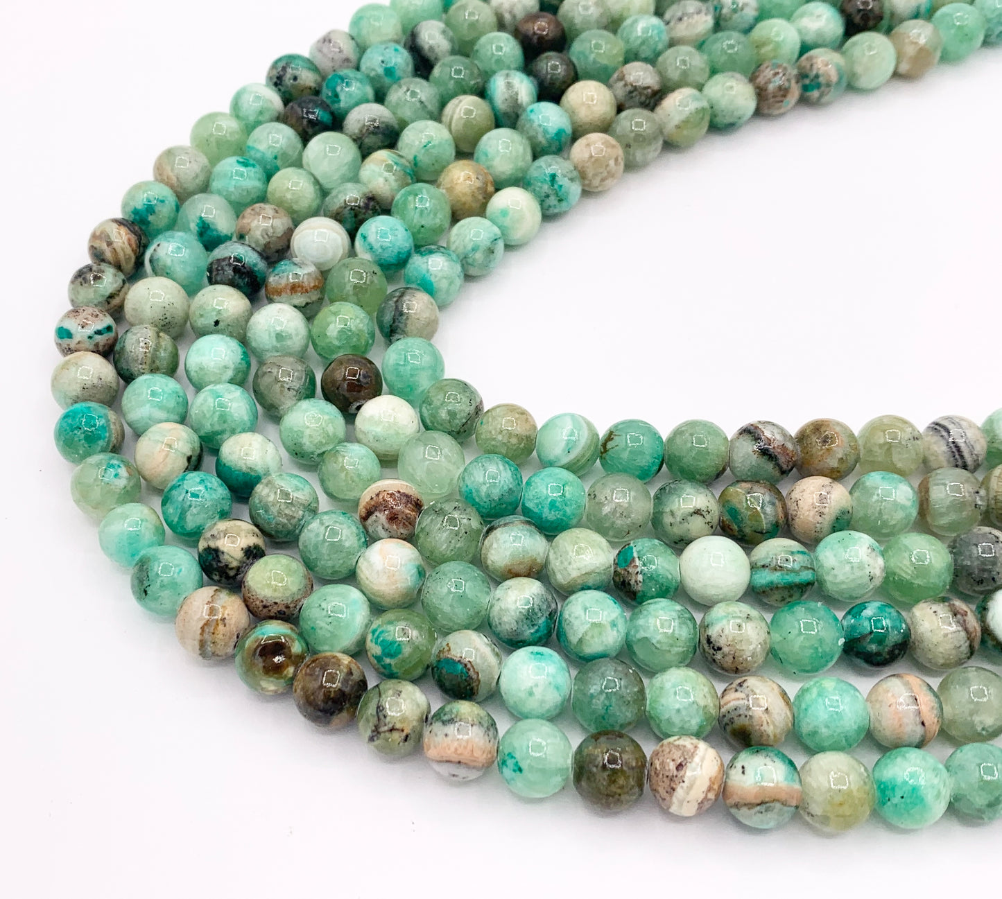 Green Calcite Round Shiny Smooth Natural Stone Beads 6mm 8mm 10mm 12mm Around 15"