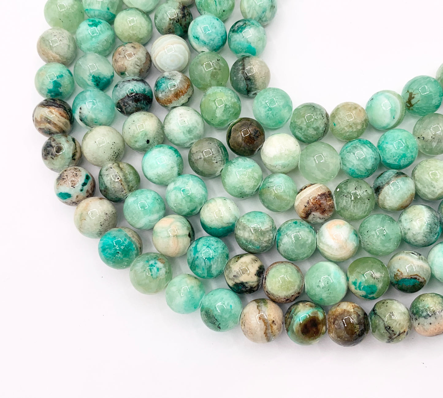Green Calcite Round Shiny Smooth Natural Stone Beads 6mm 8mm 10mm 12mm Around 15"
