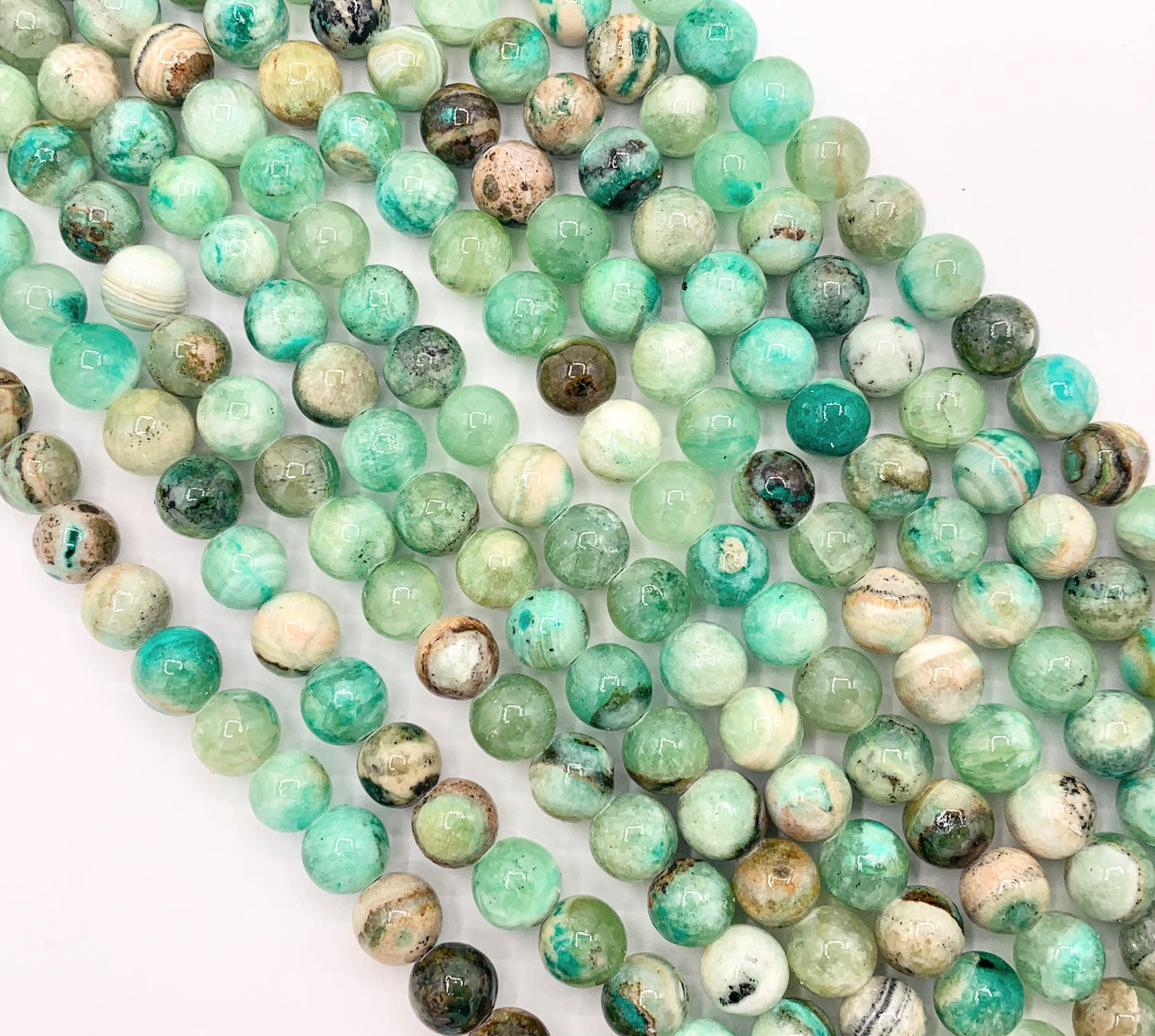 Green Calcite Round Shiny Smooth Natural Stone Beads 6mm 8mm 10mm 12mm Around 15"
