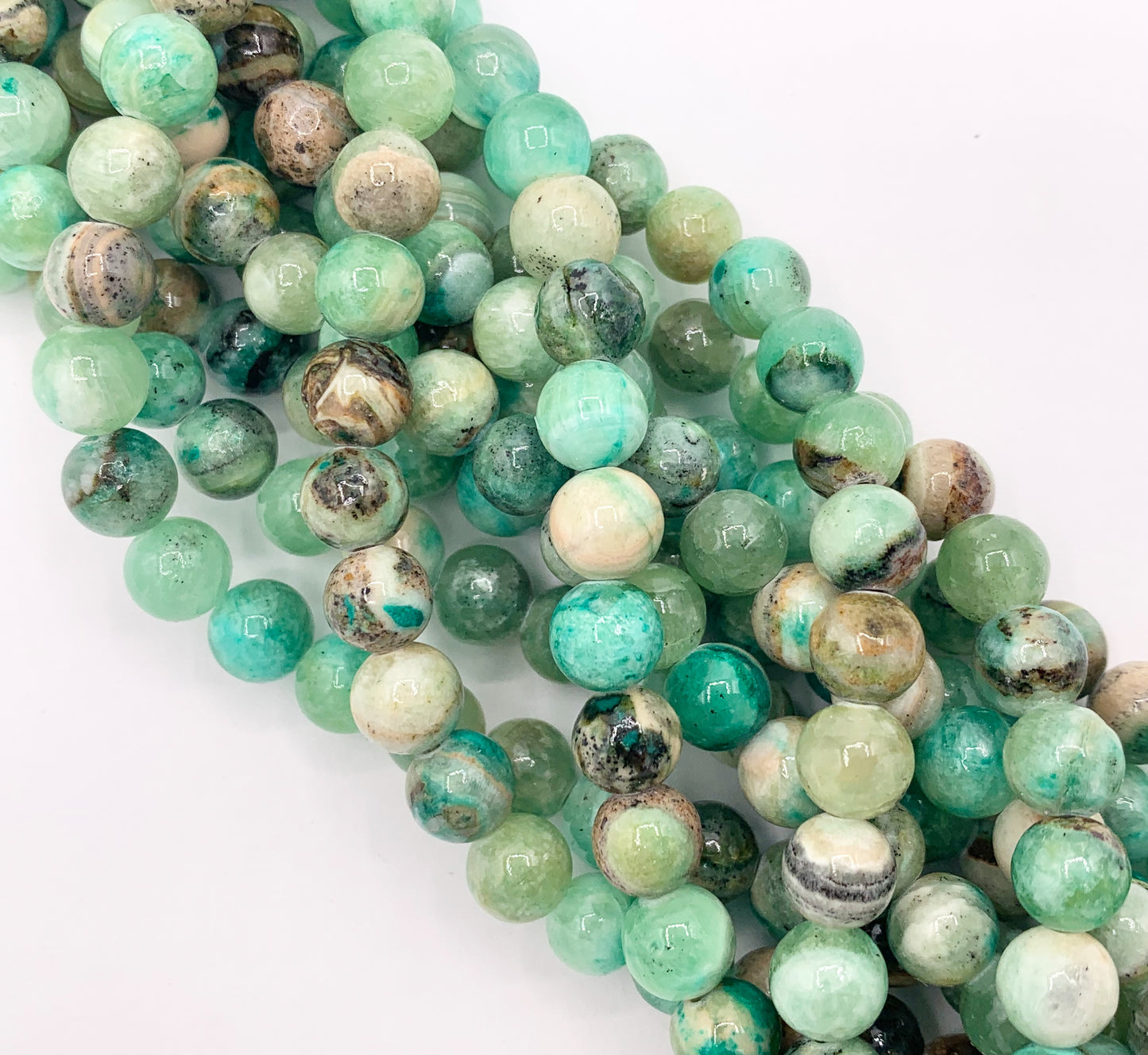 Green Calcite Round Shiny Smooth Natural Stone Beads 6mm 8mm 10mm 12mm Around 15"