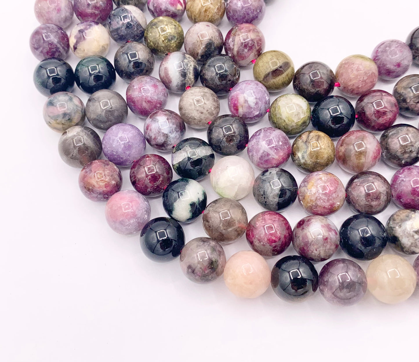 Natural Tourmaline Round Smooth Shiny Natural Gemstone Beads 15" 5mm 6mm 8mm 10-11mm 13mm