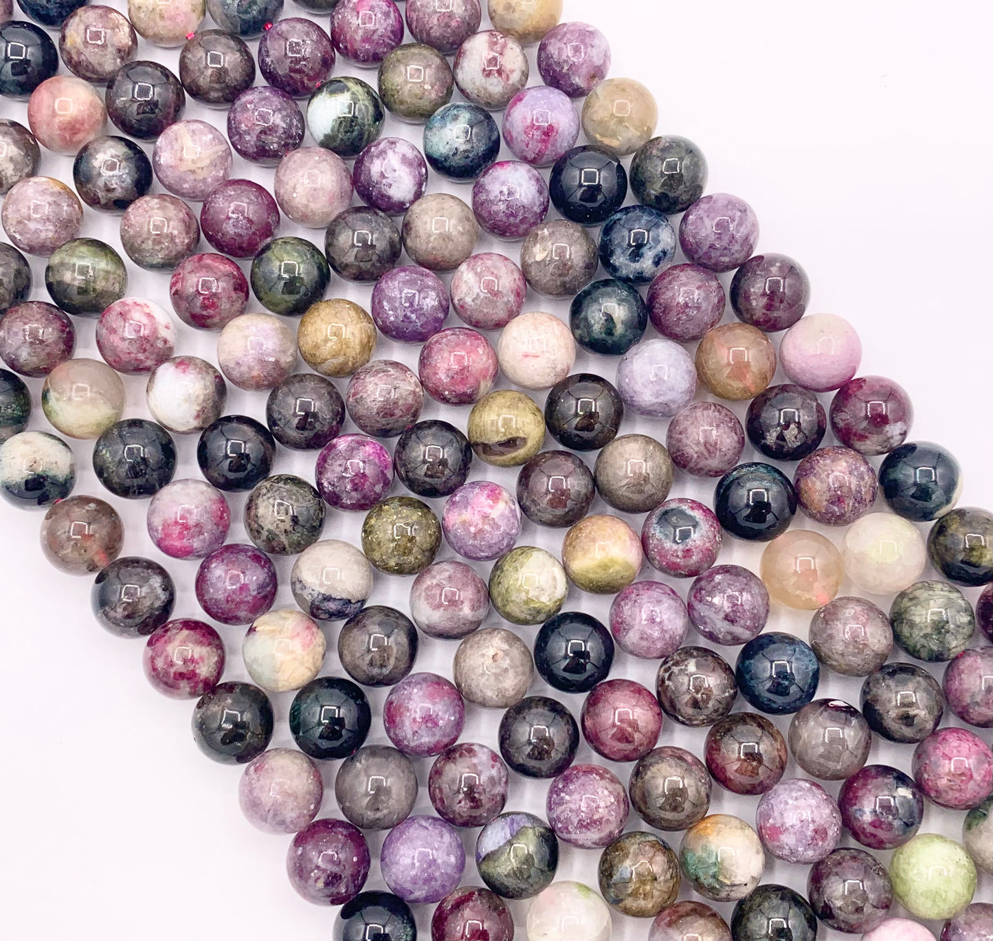 Natural Tourmaline Round Smooth Shiny Natural Gemstone Beads 15" 5mm 6mm 8mm 10-11mm 13mm