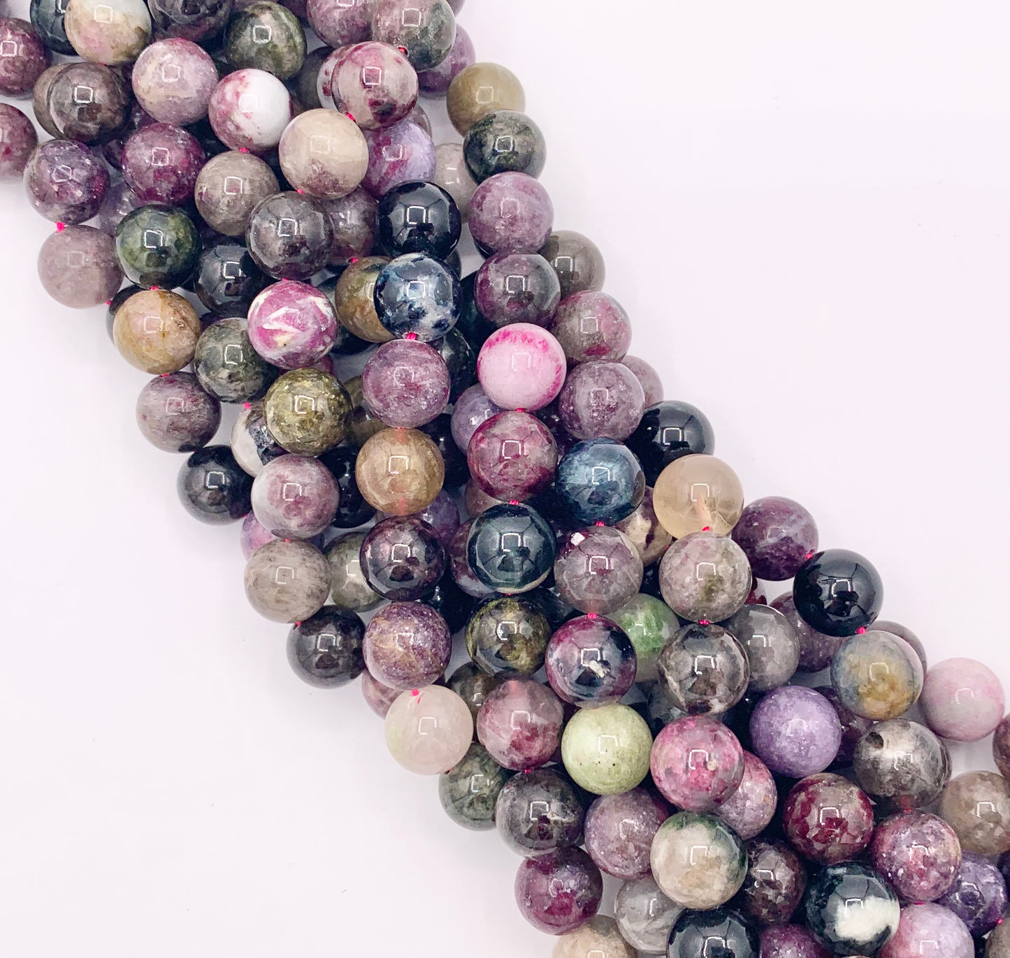 Natural Tourmaline Round Smooth Shiny Natural Gemstone Beads 15" 5mm 6mm 8mm 10-11mm 13mm