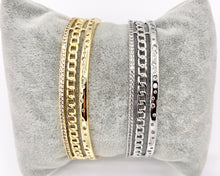 Load image into Gallery viewer, Oval Link Filigree Bracelet Cuff in Gold or Silver Plated Adjustable Bracelet Cuffs over Brass 1 PC
