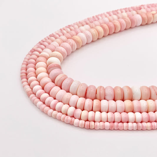Natural Bahamas Pink Queen Conch Rondelle Beads in 4mm 6mm 8mm 10mm Around 16"