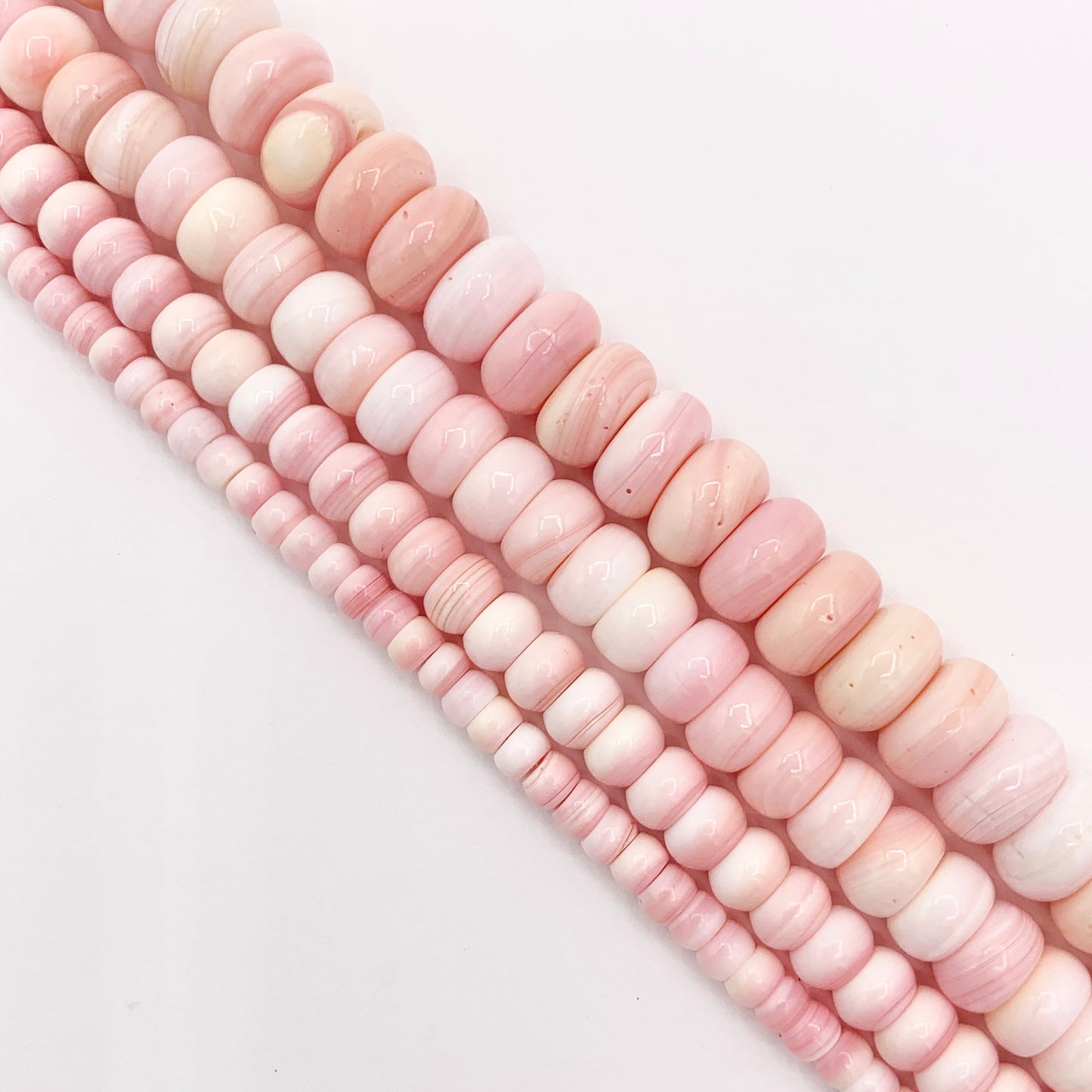 Natural Bahamas Pink Queen Conch Rondelle Beads in 4mm 6mm 8mm 10mm Around 16"