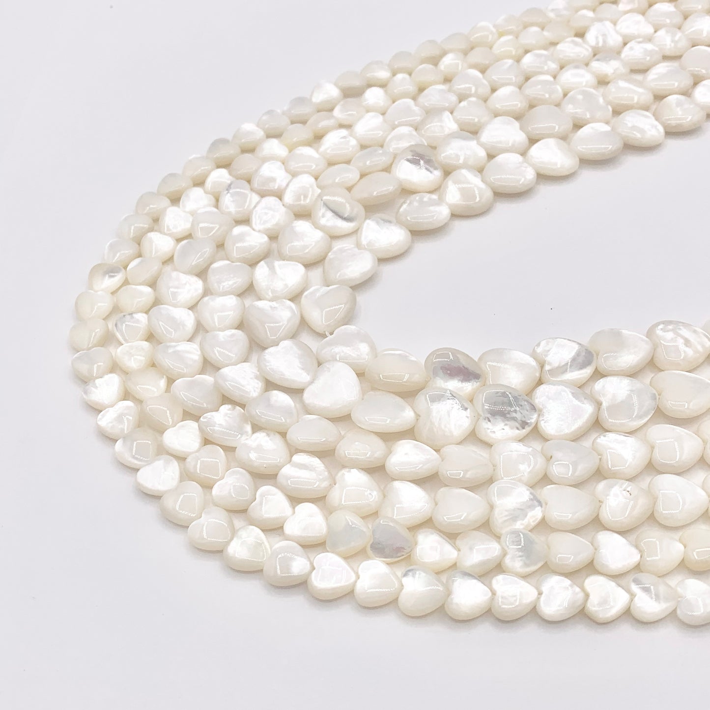 Natural Sea Shell Heart Shape Beads 8mm 10mm 12mm Around 15.5-16"