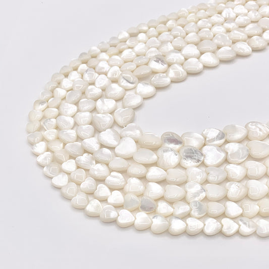 Natural Sea Shell Heart Shape Beads 8mm 10mm 12mm Around 15.5-16"