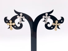 Load image into Gallery viewer, Cute Dainty Cross Studs in CZ Pave 18K Gold/Platinum Plated Over Copper Earrings 5 PAIRS
