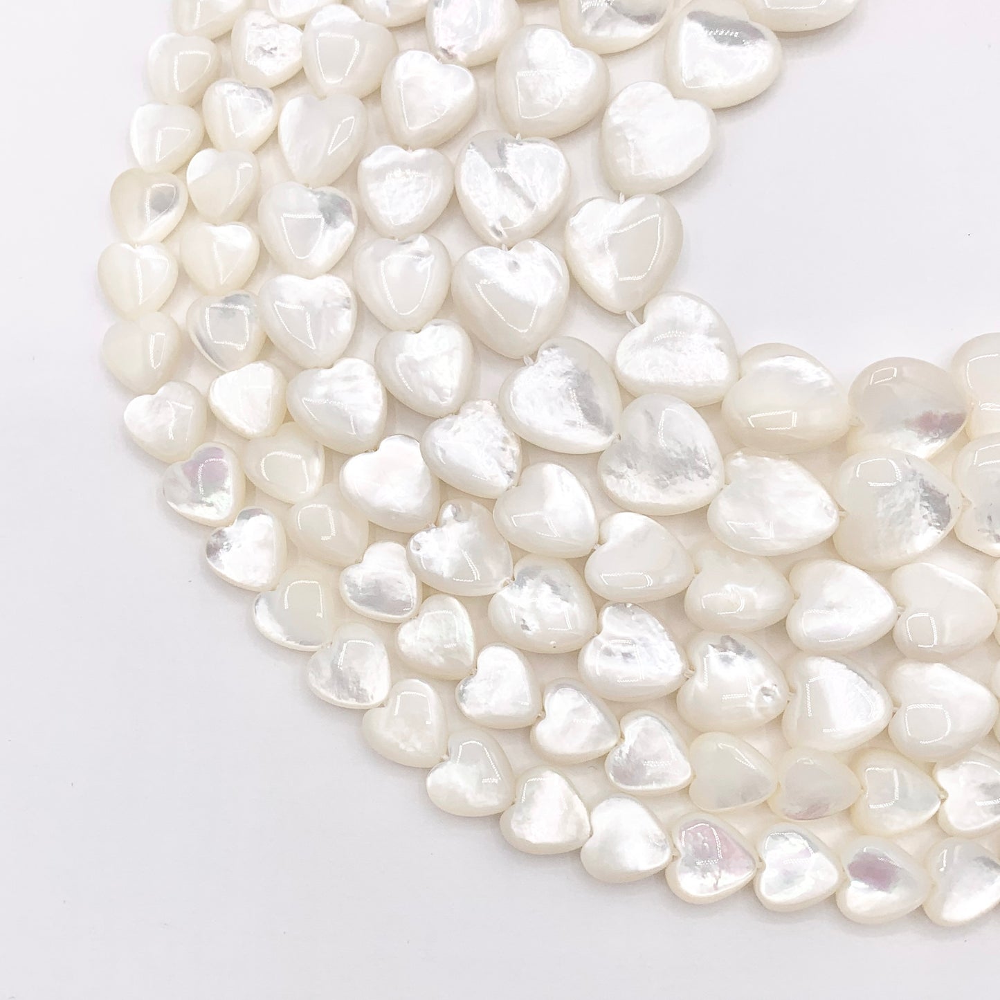Natural Sea Shell Heart Shape Beads 8mm 10mm 12mm Around 15.5-16"