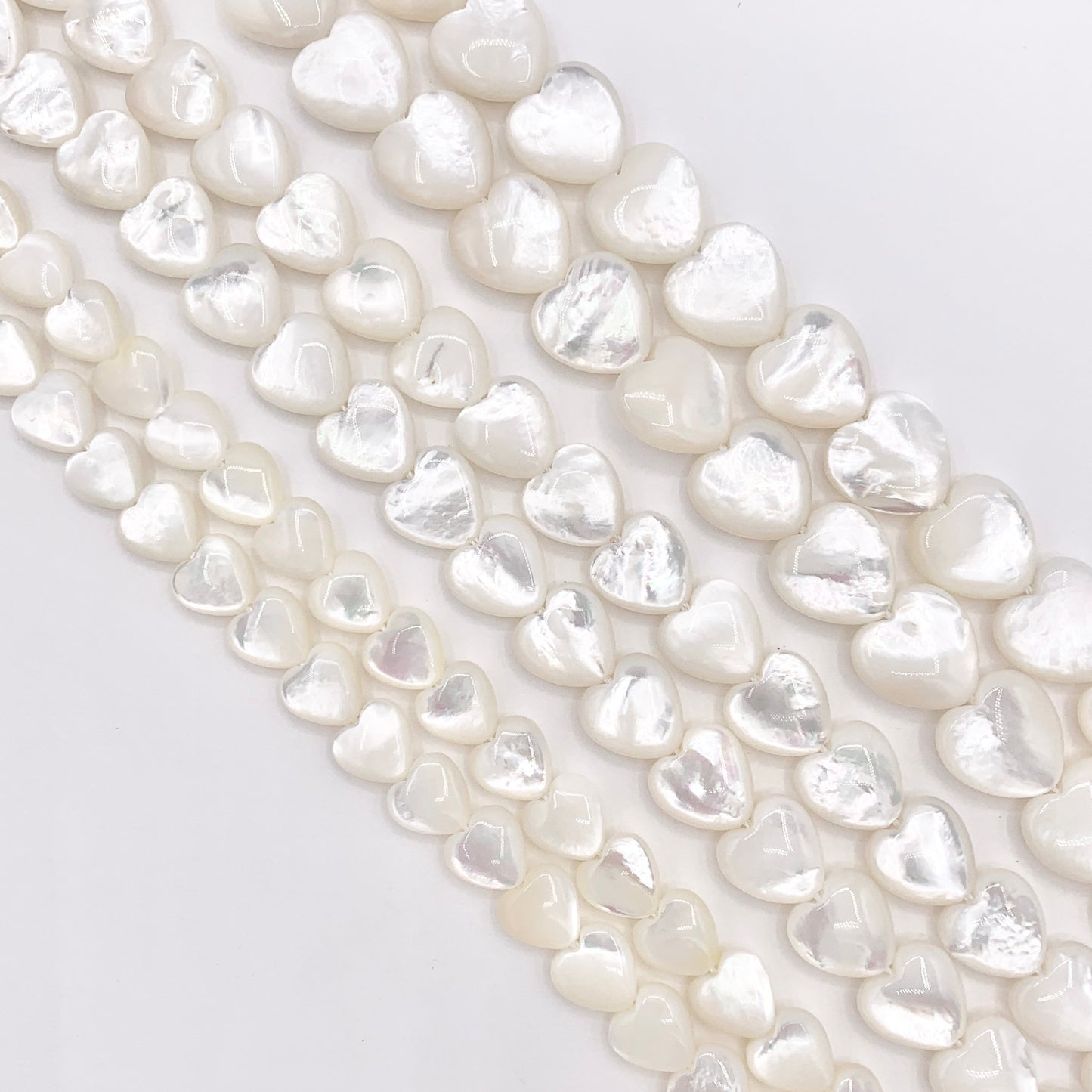 Natural Sea Shell Heart Shape Beads 8mm 10mm 12mm Around 15.5-16"