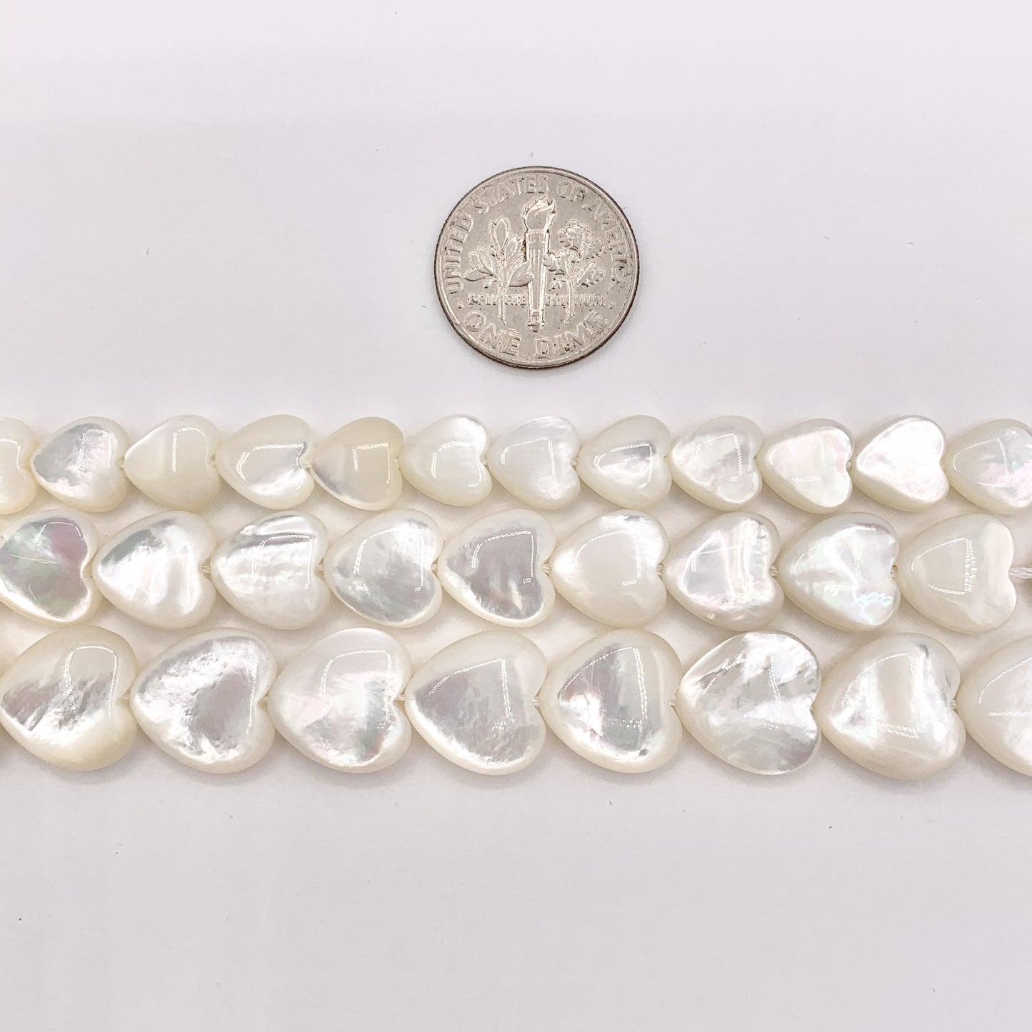 Natural Sea Shell Heart Shape Beads 8mm 10mm 12mm Around 15.5-16"