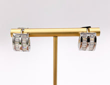 Load image into Gallery viewer, Baguette Micro Pave CZ Earring Hoop Huggies in Real 18K Gold/Silver Plated Copper 3 PAIRS
