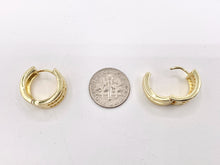 Load image into Gallery viewer, Baguette Micro Pave CZ Earring Hoop Huggies in Real 18K Gold/Silver Plated Copper 3 PAIRS
