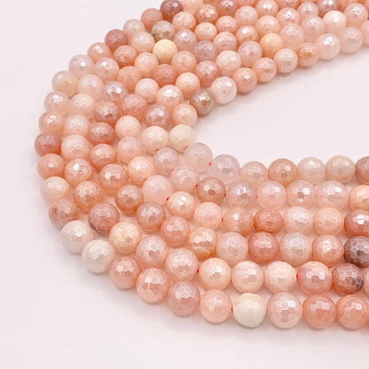 Mystic Electroplated Pink Aventurine Shiny Faceted Round Beads 6mm 8mm 10mm 12mm 15"