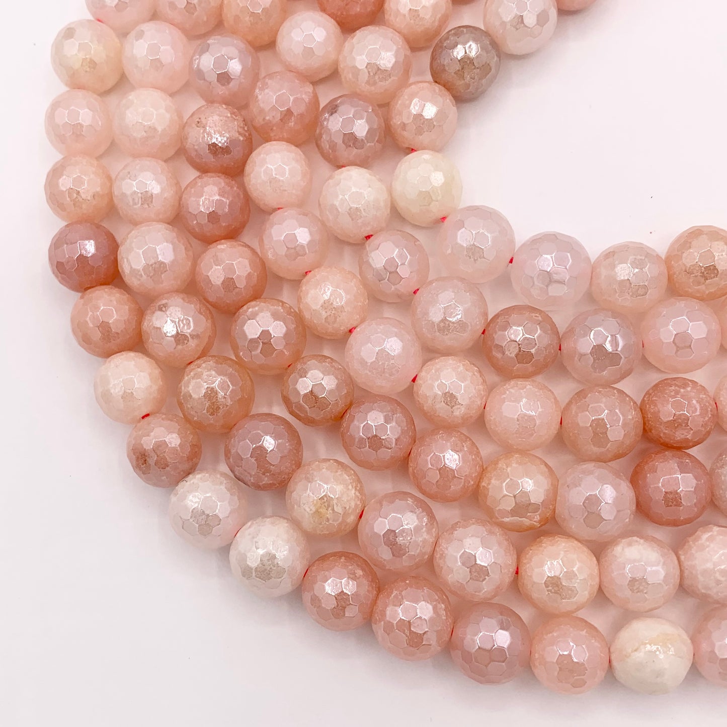 Mystic Electroplated Pink Aventurine Shiny Faceted Round Beads 6mm 8mm 10mm 12mm 15"