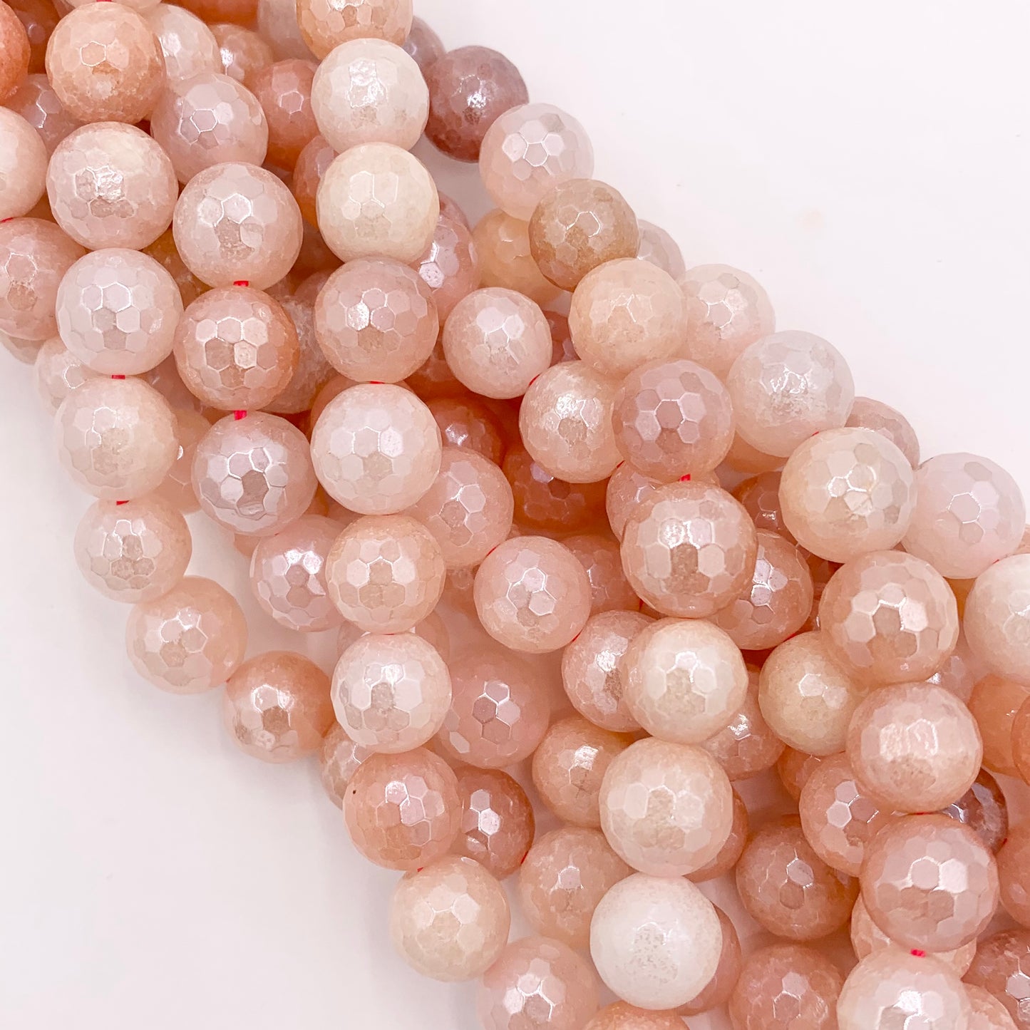 Mystic Electroplated Pink Aventurine Shiny Faceted Round Beads 6mm 8mm 10mm 12mm 15"