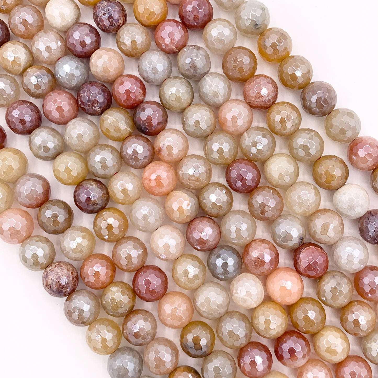 Mystic Electroplated Quartzose Jade Shiny Faceted Round Beads 6mm 8mm 10mm 12mm 15"