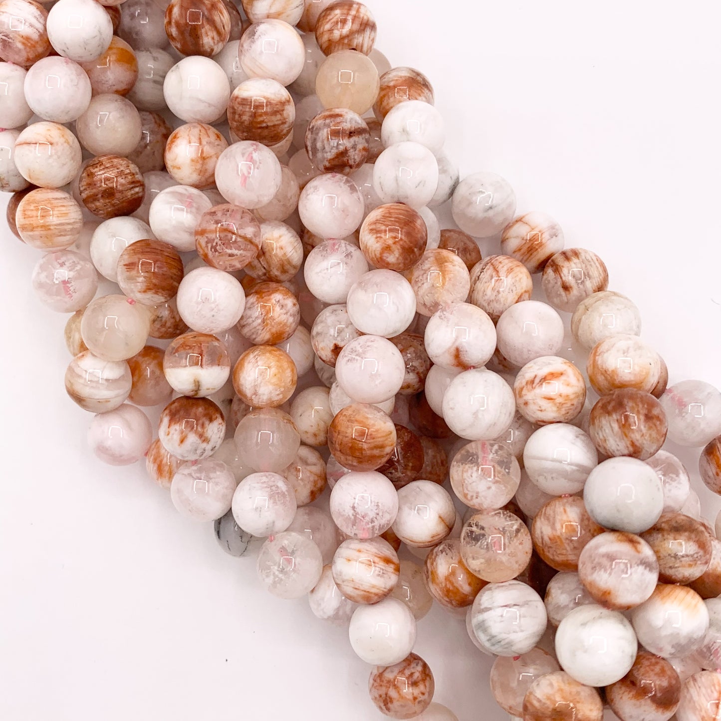 Cherry Blossom Agate Round Shiny Natural Stone Beads 8mm 9mm 10mm For Jewelry Making 15"