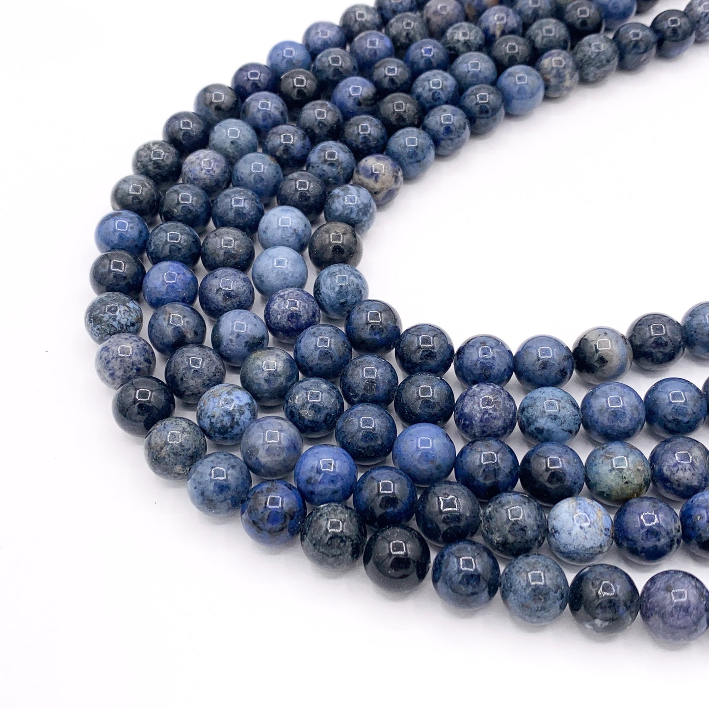 Dumortierite Round Smooth 4-12mm Shiny Natural Blue Gemstone Beads 15"