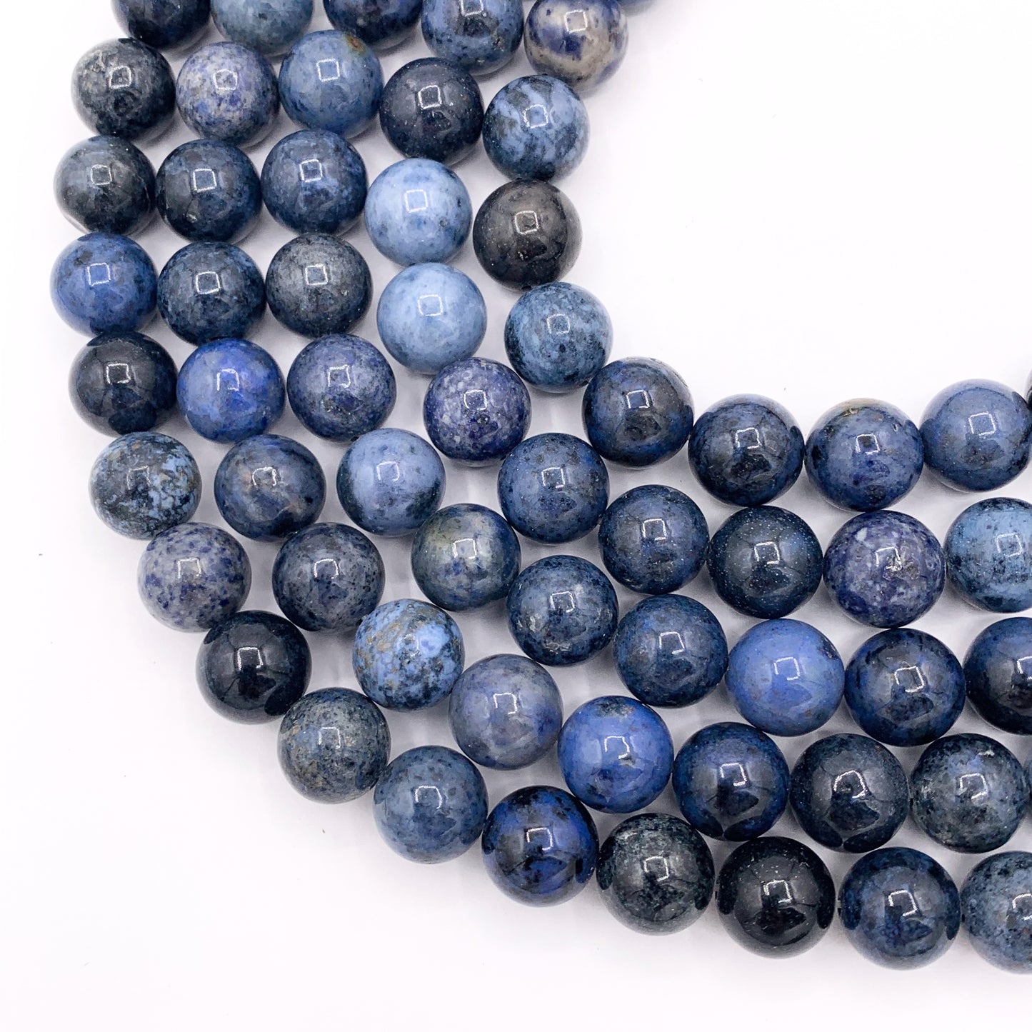 Dumortierite Round Smooth 4-12mm Shiny Natural Blue Gemstone Beads 15"