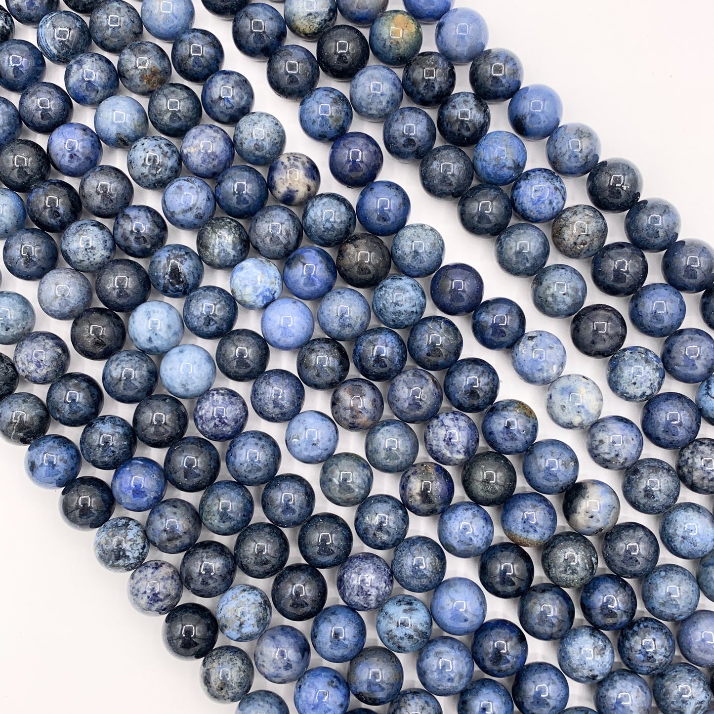 Dumortierite Round Smooth 4-12mm Shiny Natural Blue Gemstone Beads 15"