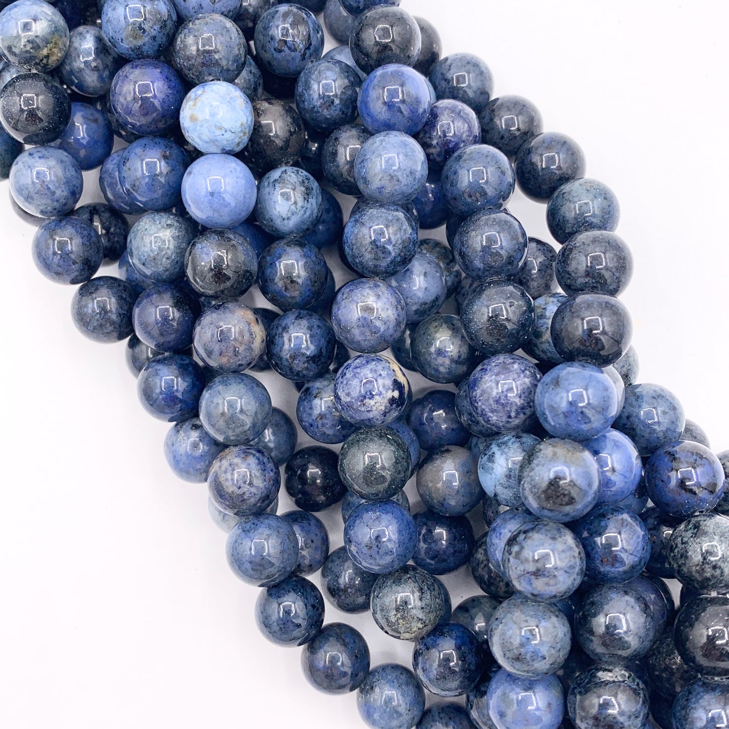 Dumortierite Round Smooth 4-12mm Shiny Natural Blue Gemstone Beads 15"