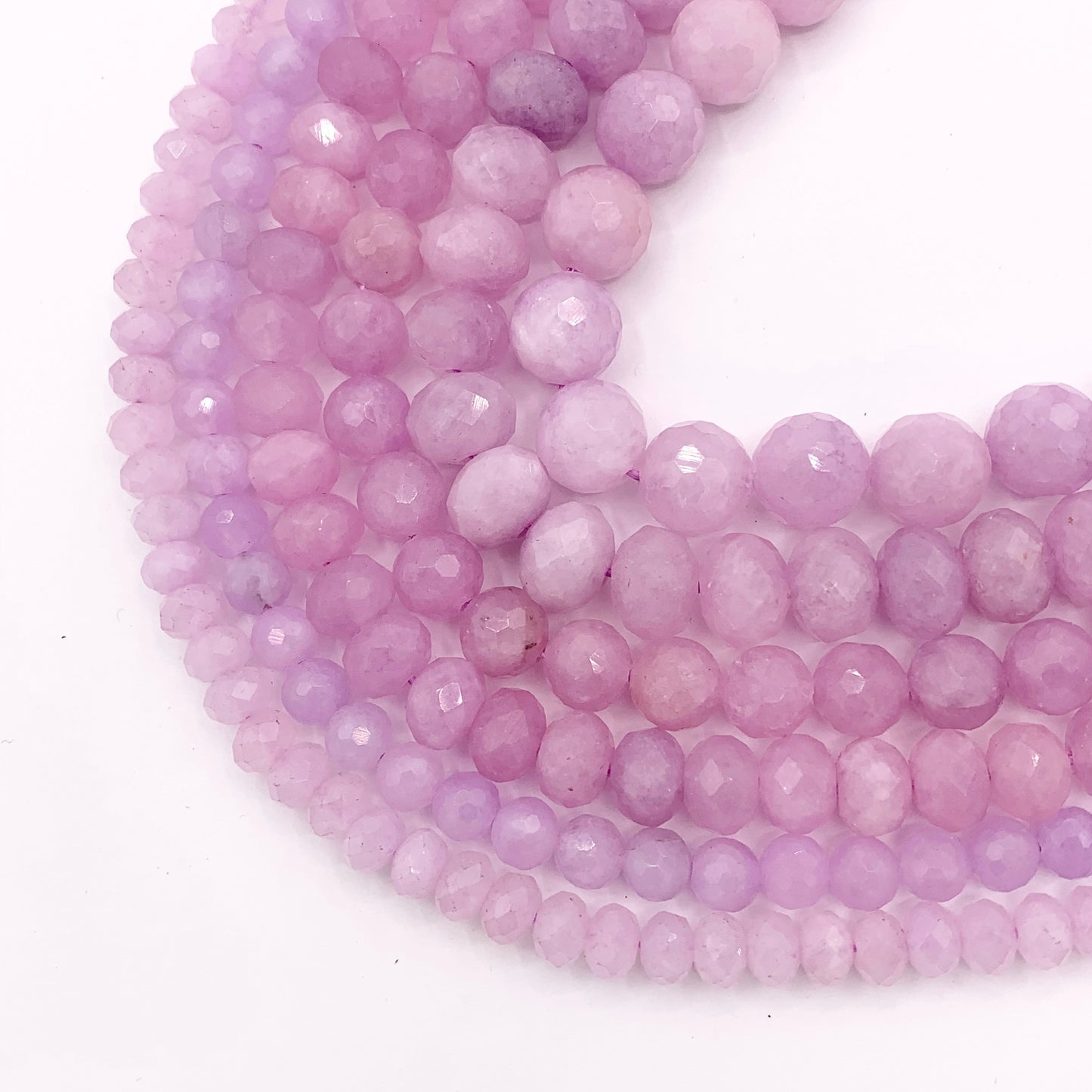 Lavender Amethyst Round & Rondelle Shiny Faceted Hand Cut Natural Crystal Beads 15" 6mm 8mm 10mm