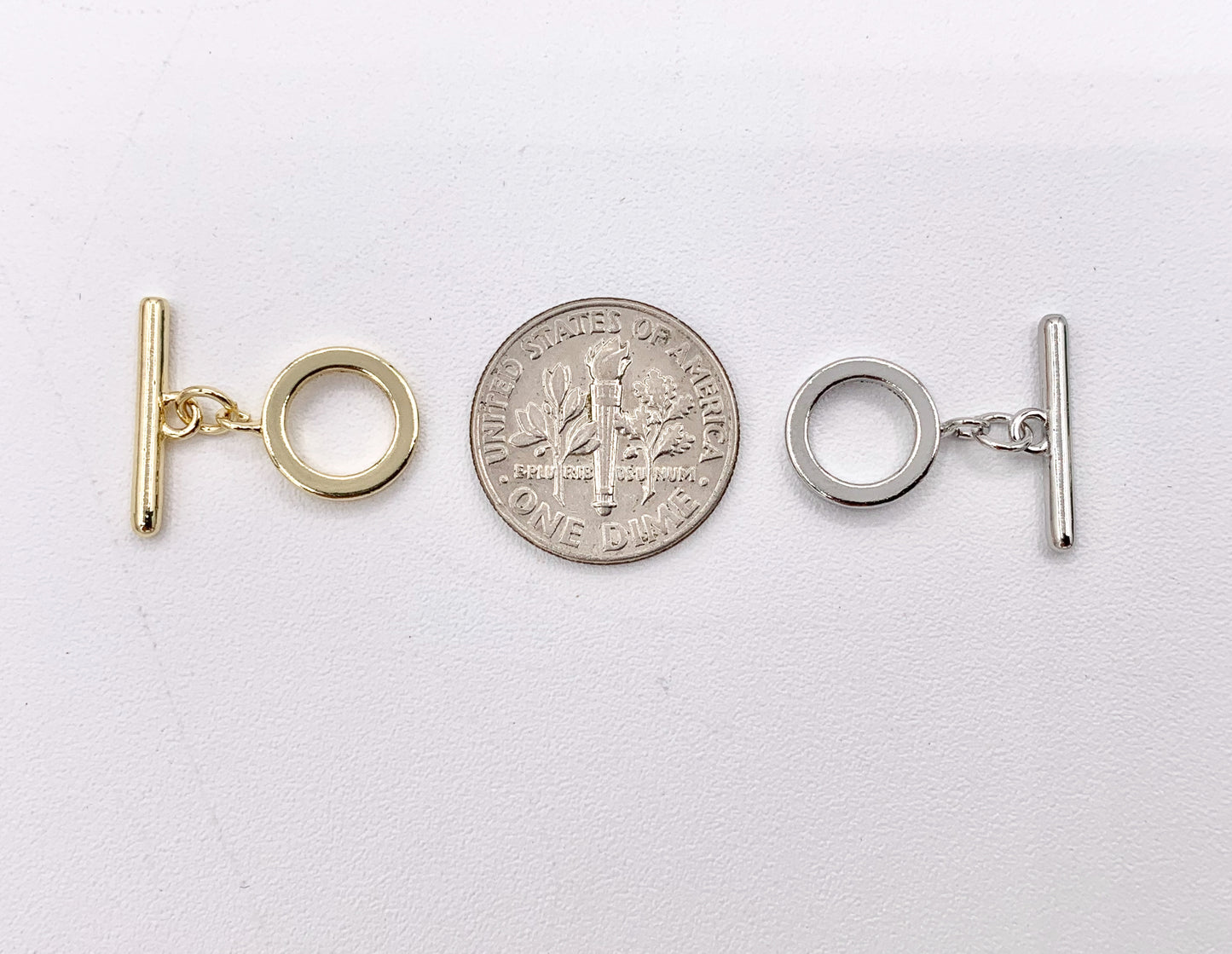 Real Gold 18K and Platinum Plated Toggle Over Copper 10 SETS