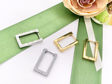 Cargar imagen en el visor de la galería, Stainless Steel Rectangle Earrings Huggies in 18K Gold/Silver plated Stainless Steel 3 PAIRS
