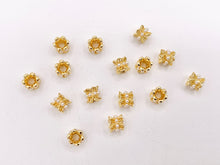 Cargar imagen en el visor de la galería, Exquisite Filigree Floral Pearls Spacer Beads | Real Gold 18K Plated Tiny 6mm Spacer Beads Over Brass for Jewelry Making 15PCS
