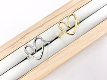 Load image into Gallery viewer, Cute Statement Simple Abstract Heart Rings in 18K Gold or Silver plated Copper 6PCS
