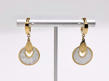 Load image into Gallery viewer, Stainless Steel Shell Circle Earring Huggies in 18K Gold plated Stainless Steel 3 PAIRS
