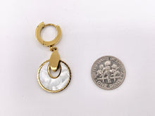 Load image into Gallery viewer, Stainless Steel Shell Circle Earring Huggies in 18K Gold plated Stainless Steel 3 PAIRS
