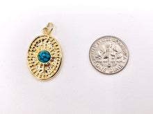 Load image into Gallery viewer, Unique Turquoise Oval Pendants in 18K Gold plated Stainless Steel 8 PCS
