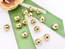 Load image into Gallery viewer, 10mm Gold Round Ball Charms in Real 18K Gold Plated Over Brass 15 PCS
