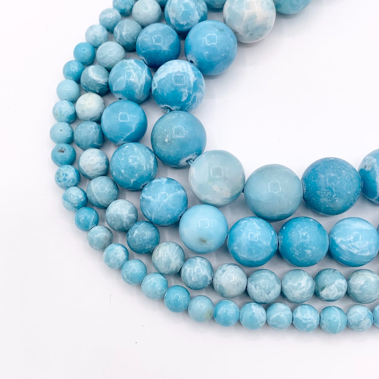 Blue Angelite Jasper Round 6mm 8mm 10mm 12mm 14mm Smooth Shiny Natural Gemstone Beads 15"