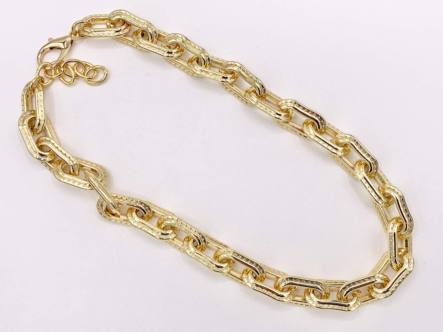 Chunky Paperclip Necklace Gold/Silver Plated Copper Finished Necklace 17.5" with 2" Extension Link 1PC