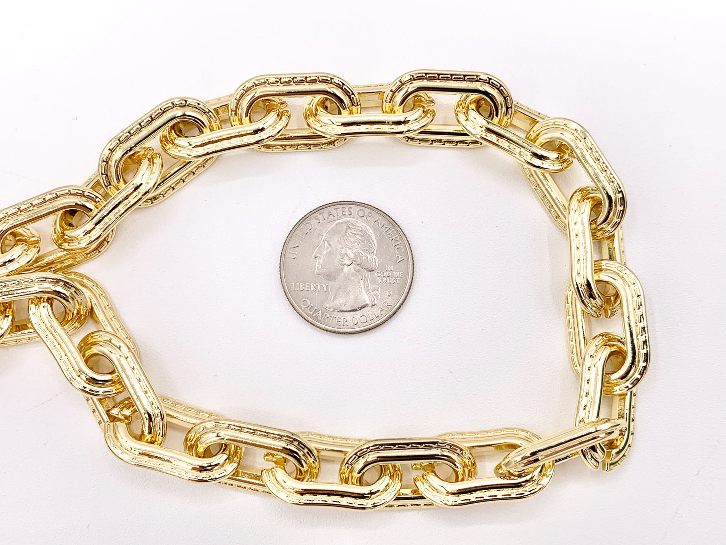 Chunky Paperclip Necklace Gold/Silver Plated Copper Finished Necklace 17.5" with 2" Extension Link 1PC