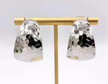 Load image into Gallery viewer, Designed Thick Faceted Looking Hoop Earrings in 18K Gold/Platinum Plated Copper 3 PAIRS
