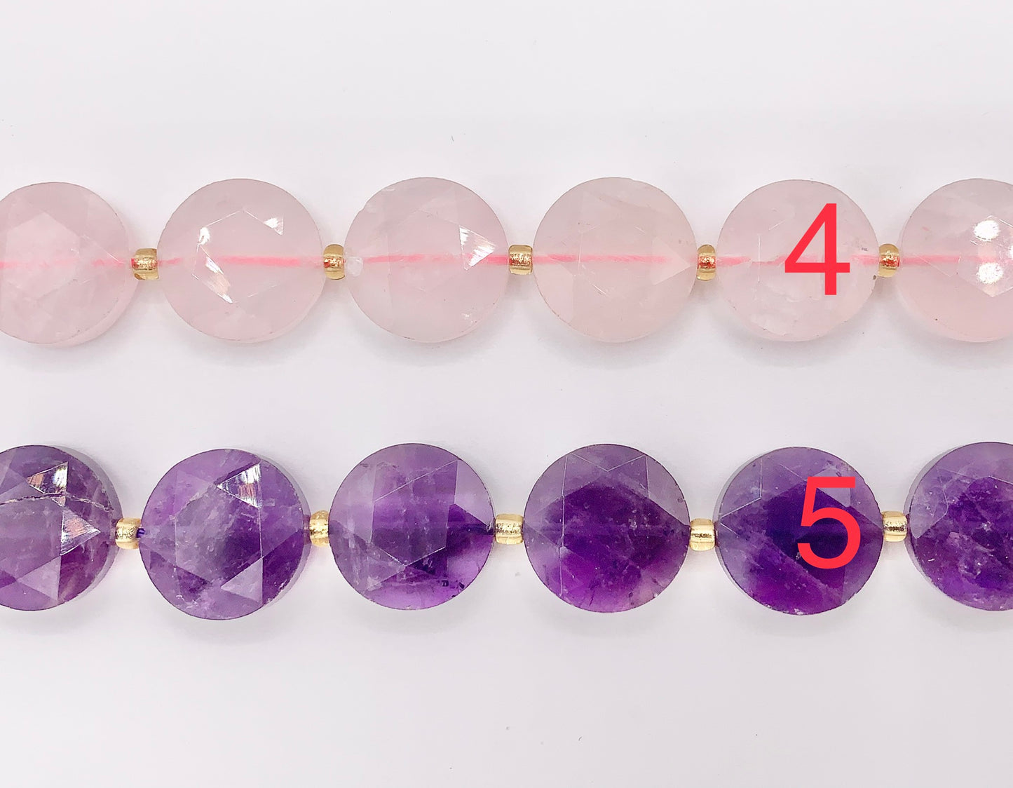 15mm Shiny Coin Shape Hand Cut Gemstone Beads 15" Tiger's Eye/Labradorite/Rose Quartz/Amethyst/Pyrite 1 Strand