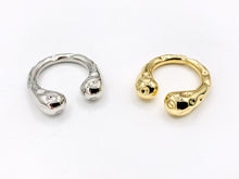 Cargar imagen en el visor de la galería, Simple Chunky Nugget Bypass Ring in 18K Gold And Platinum Plated Brass 5PCS
