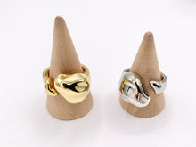 Load image into Gallery viewer, Simple Chunky Free Formed Nugget Bypass Ring in 18K Gold And Platinum Plated Brass 5PCS
