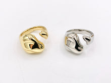 Load image into Gallery viewer, Simple Chunky Free Formed Nugget Bypass Ring in 18K Gold And Platinum Plated Brass 5PCS
